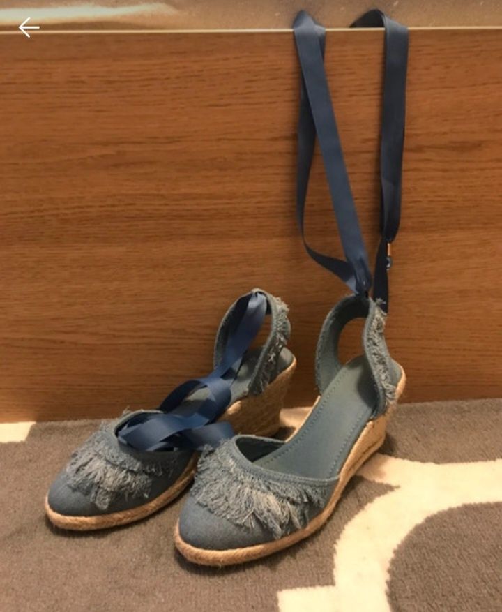 Espadryle Vices niebieskie na koturnie