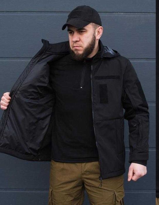 Тактична куртка для охранны staff soft shell garpun black