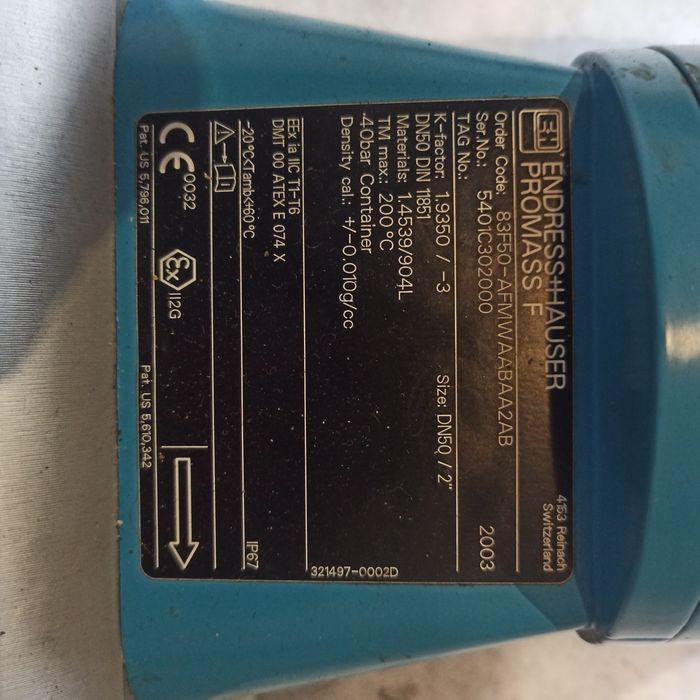 Przepływomierz masy kwasodporyny