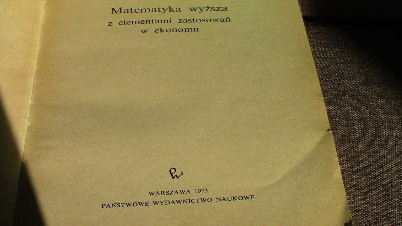 Henryk Kryński "Matematyka wyższa z elementami zastosowań w ekonomii"