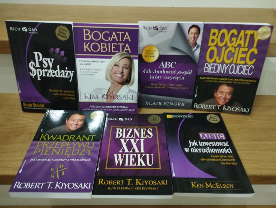 Zestaw 7 książek Robert Kiyosaki Bogaty ojciec biedny ojciec