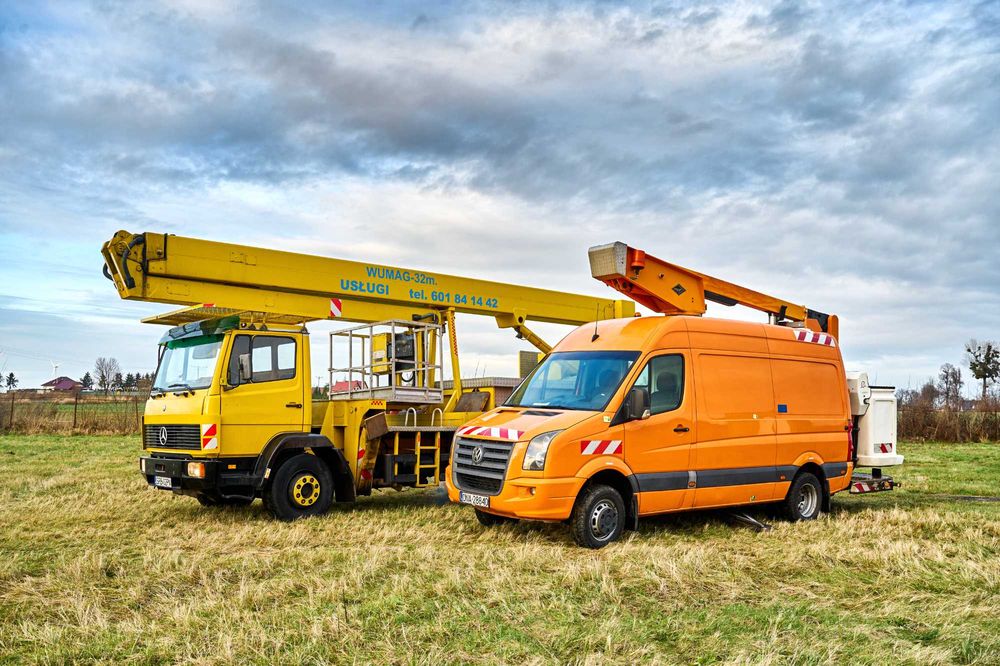 Podnośnik koszowy zwyżka 32m w bok 21m Wumag WT320 Mercedes