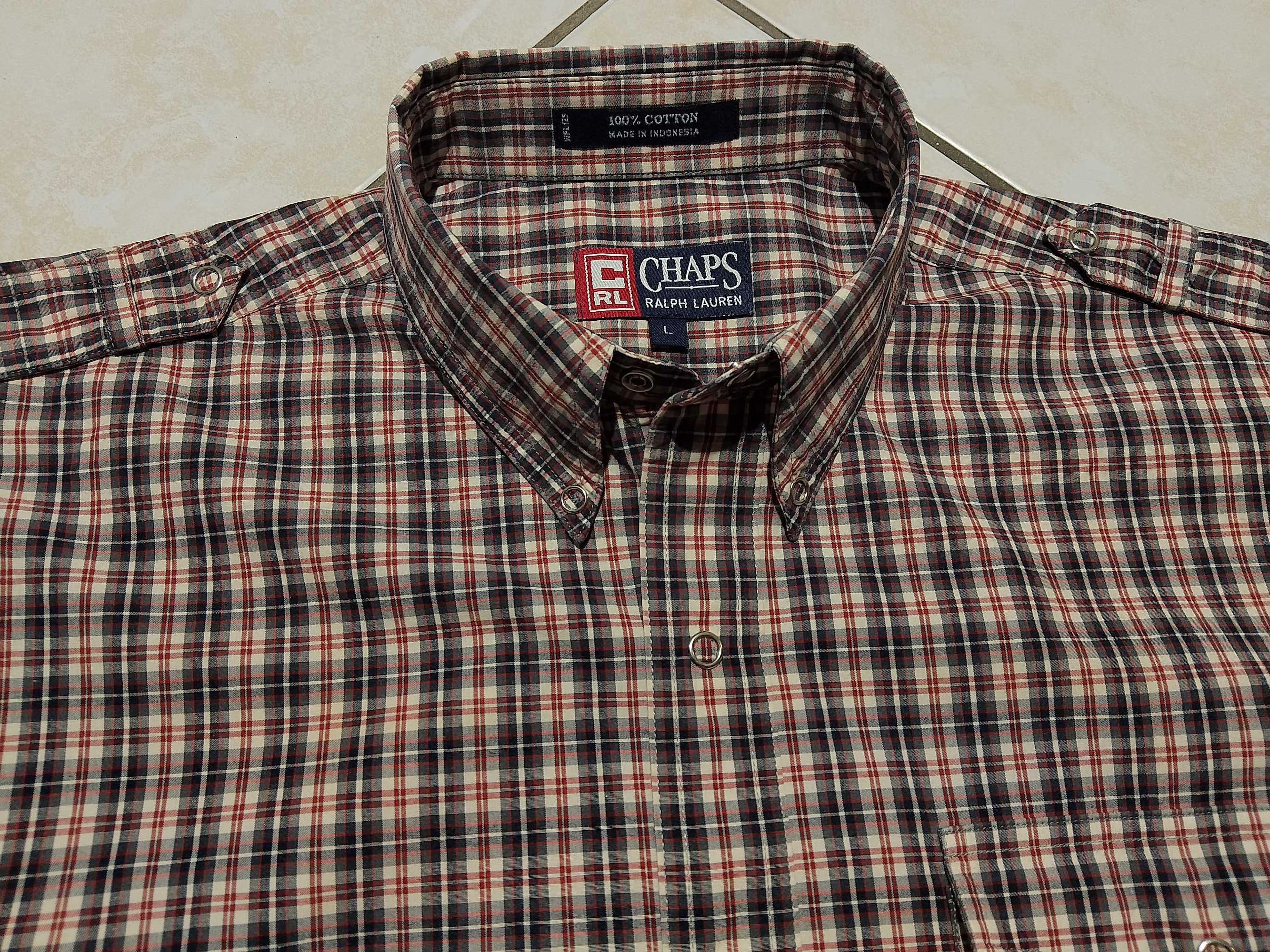 CHAPS by RALPH LAUREN USA - NOWA! z LOGO Koszula Męska krótki rękaw XL