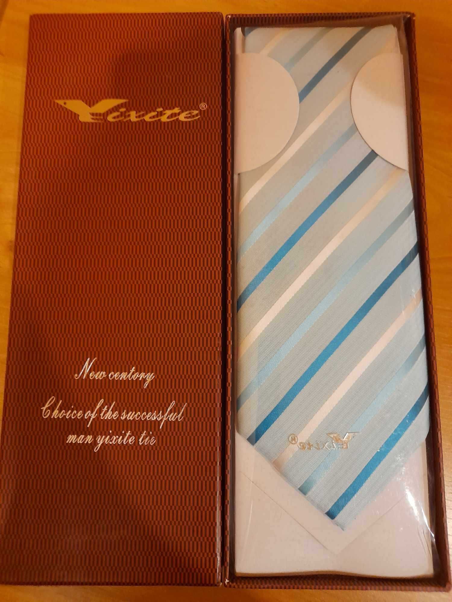 NOWY Elegancki Krawat Męski w paski do garnituru