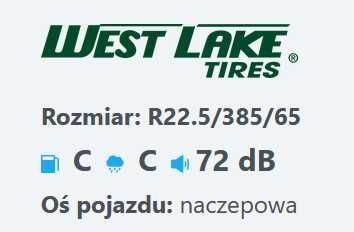 385/65R22.5 Opona ciężarowa Westlake WTR1 Naczepowa