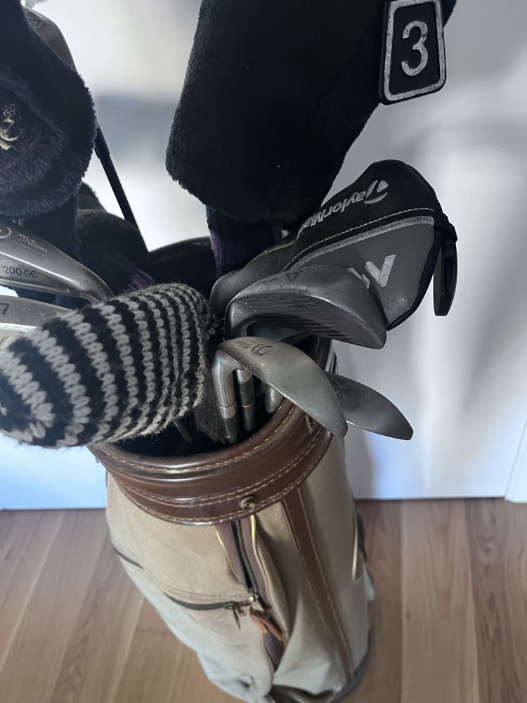 Saco com 16 tacos de golfe