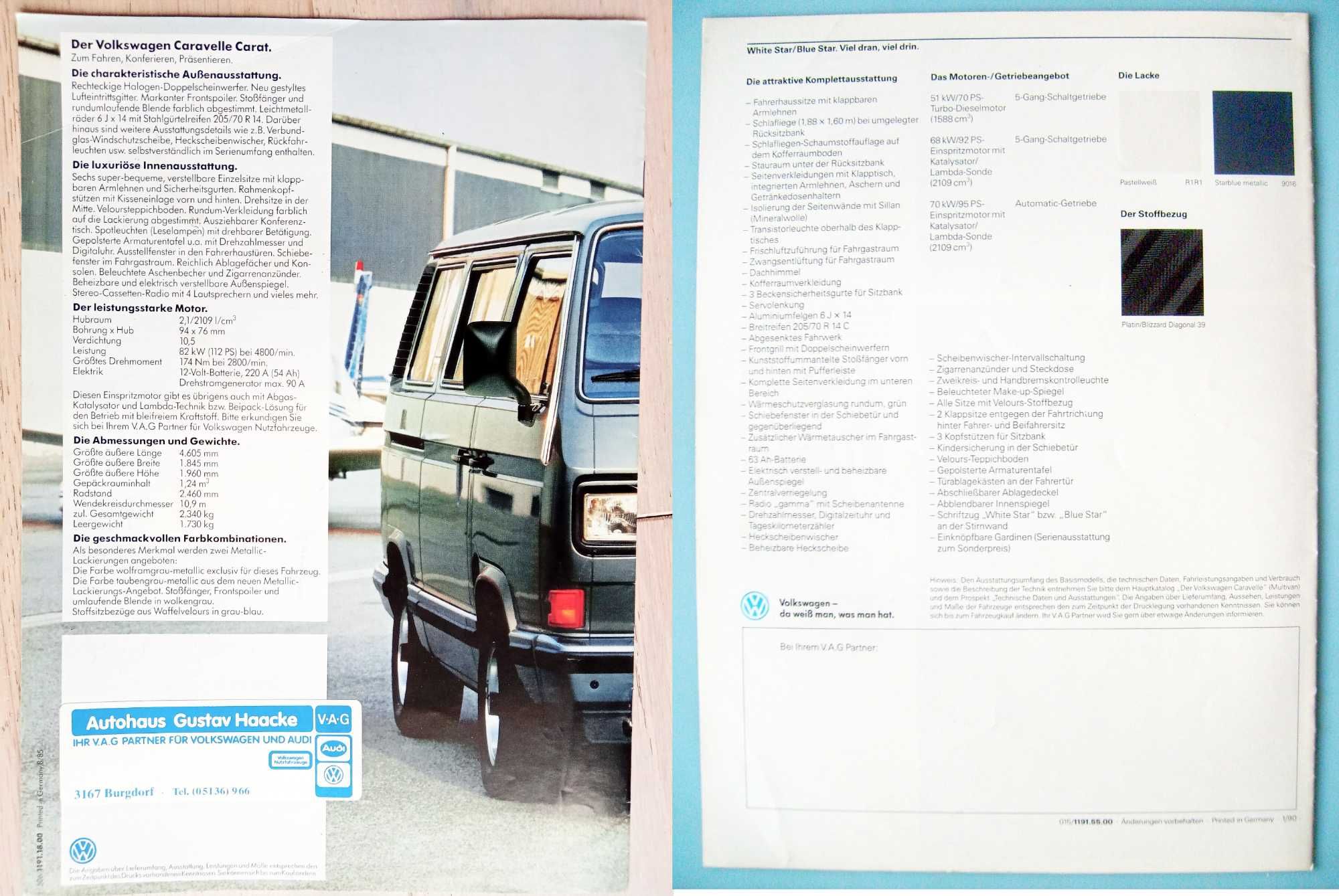 Volkswagen T3 Caravelle Carat '85 & Multivan '90 (White / Blue Star)