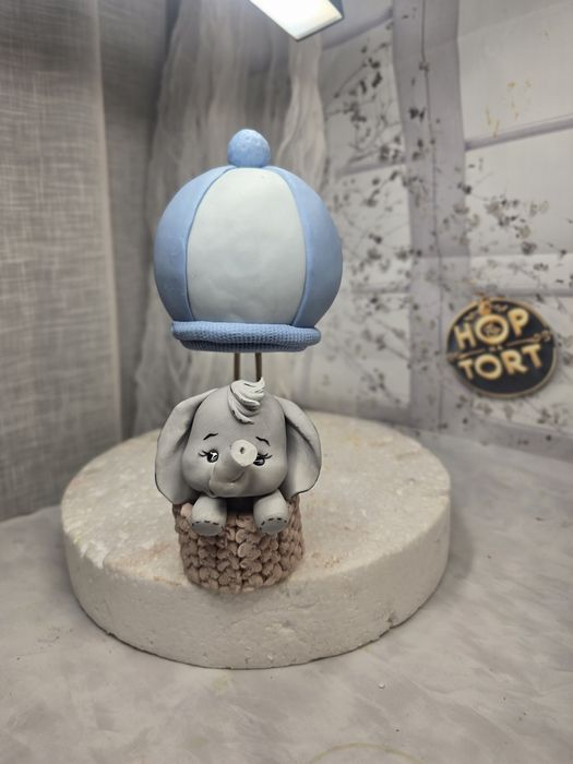 Słonik z balonie. Miś w baloniki dekoracja na tort.