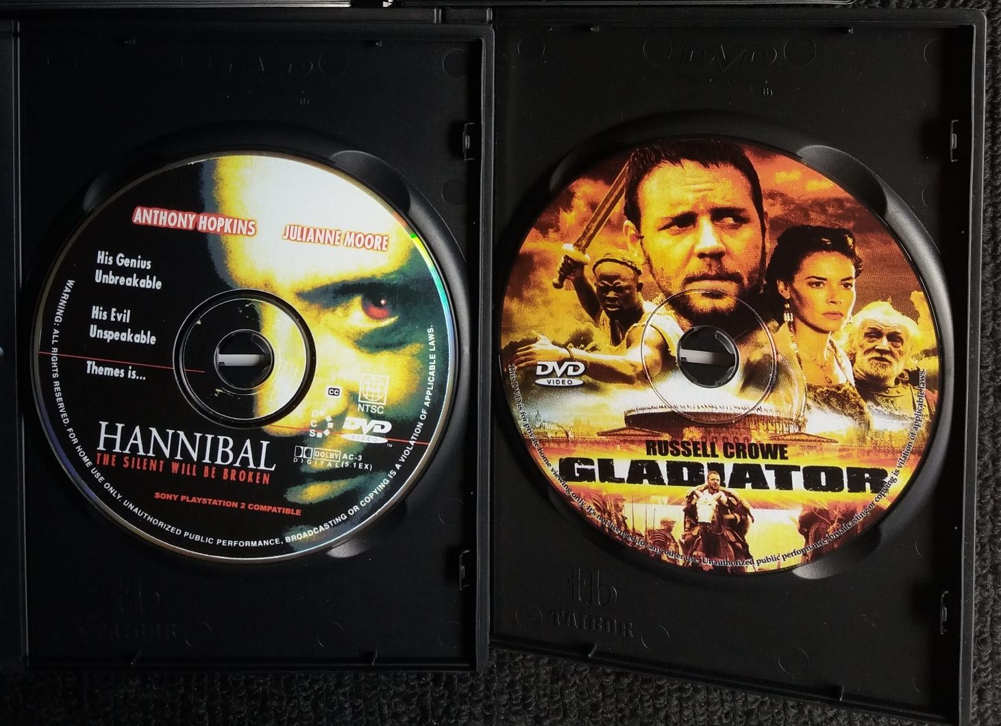 Pack 2 DVD - Gladiator e Hannibal (legendas em Inglês)