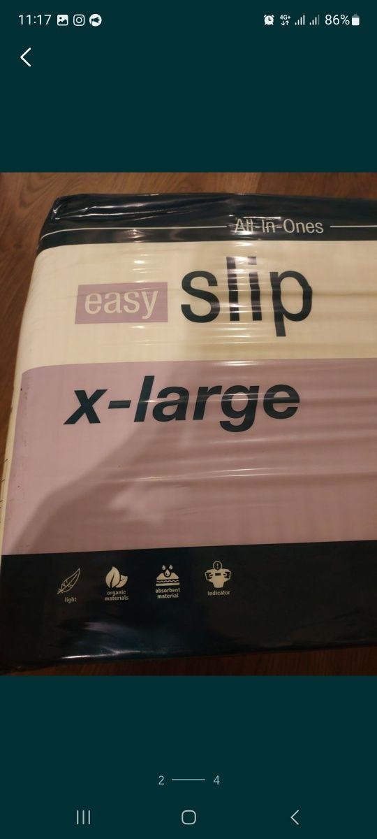 Підгузники для дорослих Easy Slip -X-Large. 20 шт, 150-170 см.