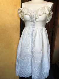 Biała ażurowa sukienka, nowa z metką