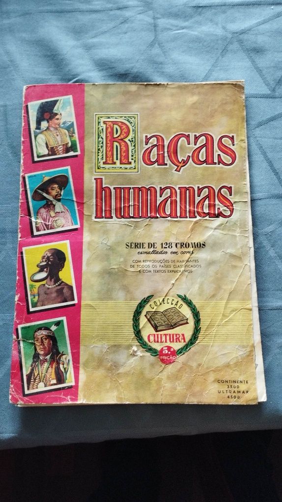 Caderneta cromos raças humanas