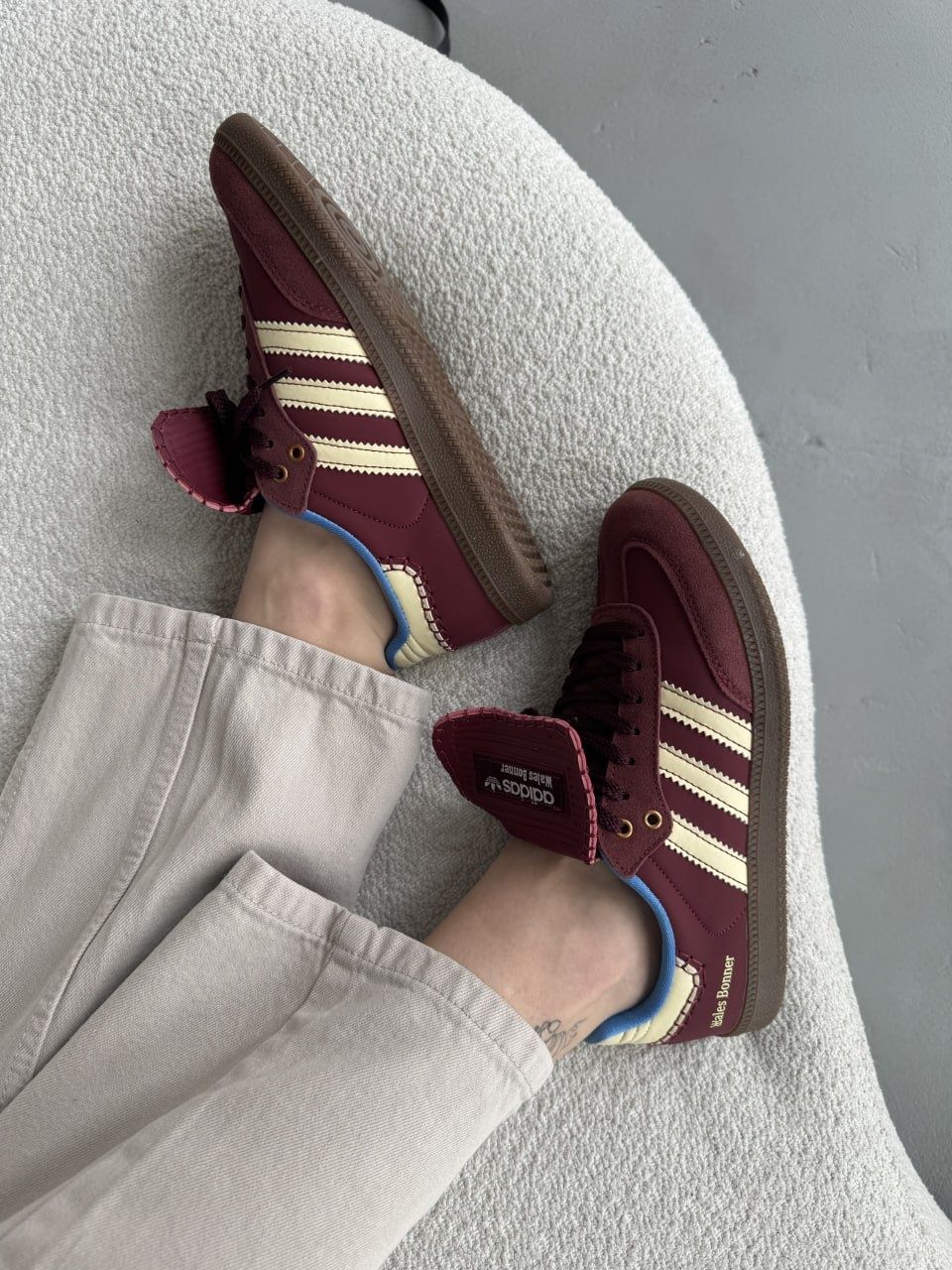 Жіночі кросівки Adidas Samba Wales Bonner Bordo