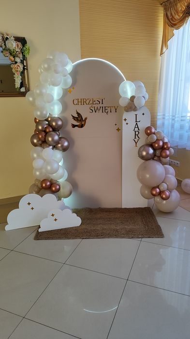 Ścianki balonowe na Roczek Chrzest Urodzinki tematyczne wynajem box