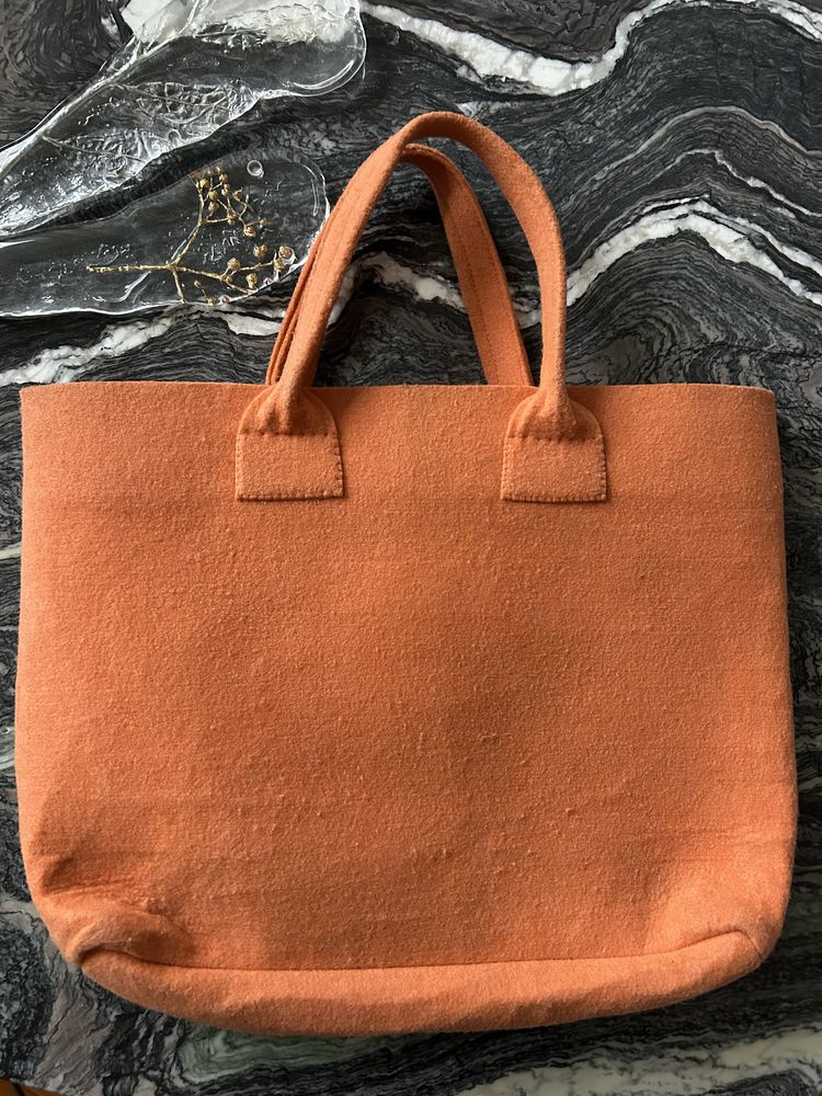 Duża Torba Pomarańczowa- w typie shopperka / tote bag Recznie Robiona
