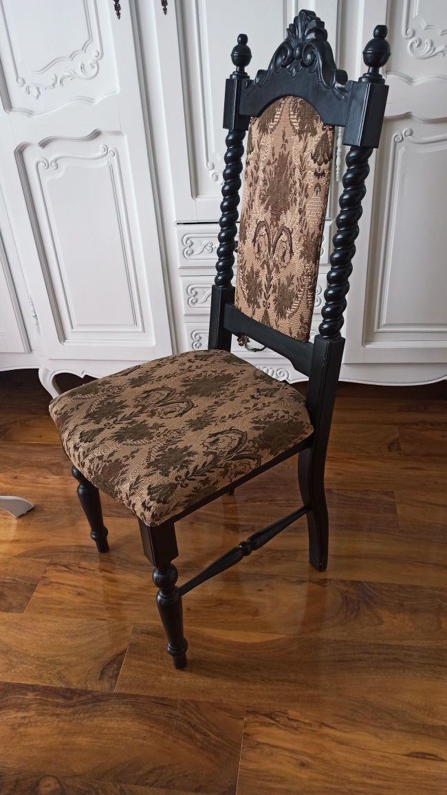 SG krzesła w stylu meble gdańskich  , rzeźbienia , czarne stylowe