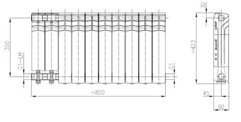 Grzejnik aluminiowy G350F