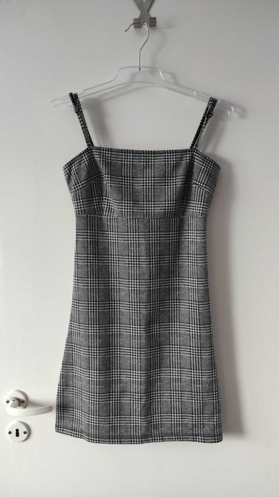 Sukienka w kratkę przylegająca obcisła basic