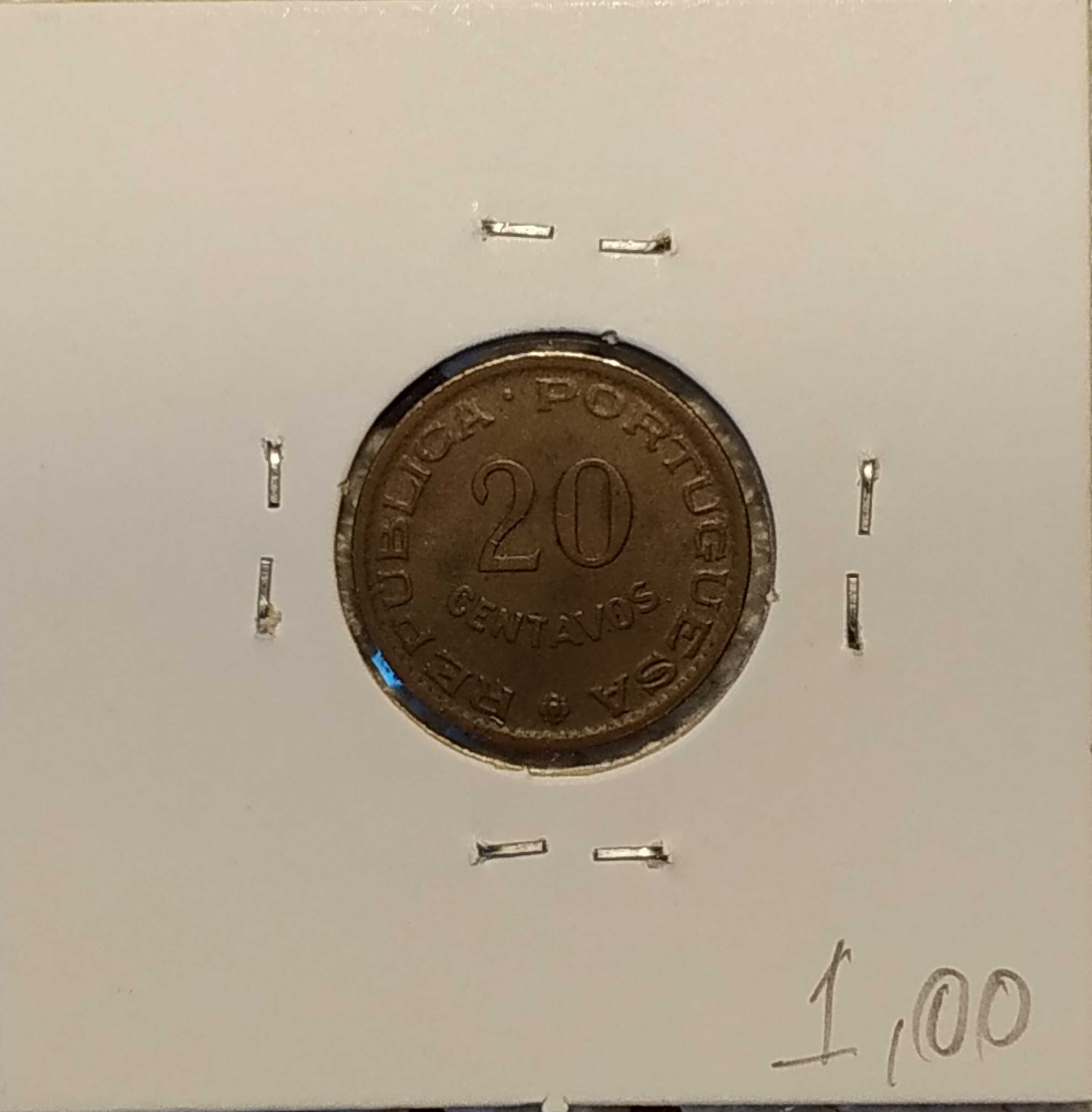 Moçambique - moeda de 20 centavos de 1961