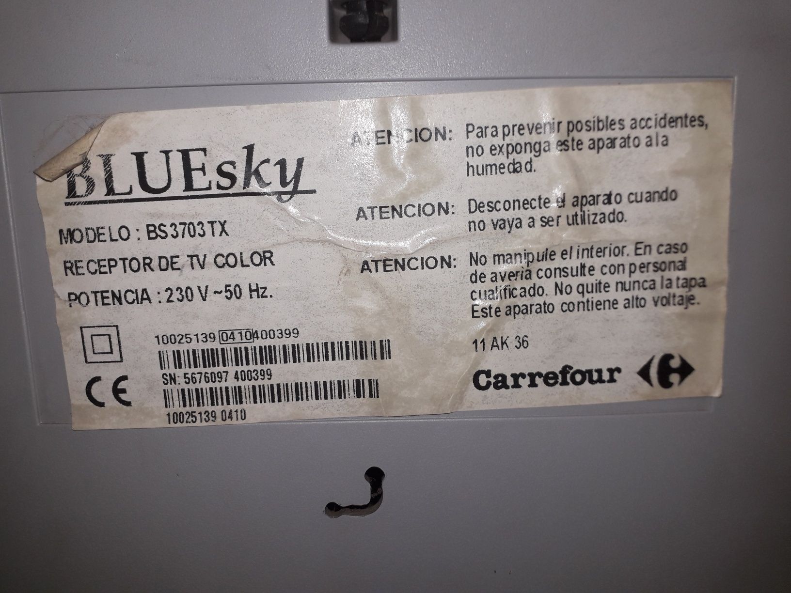 Televisão Bluesky 37cm