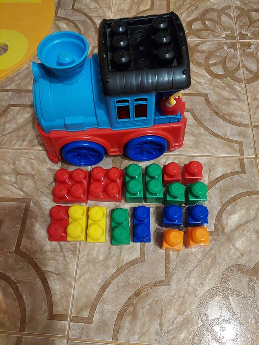 Mega bloks набір кубиків (вертоліт, поїзд) Мега блокс