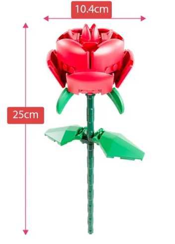 Róża z klocków 62 szt. romantyczny prezent