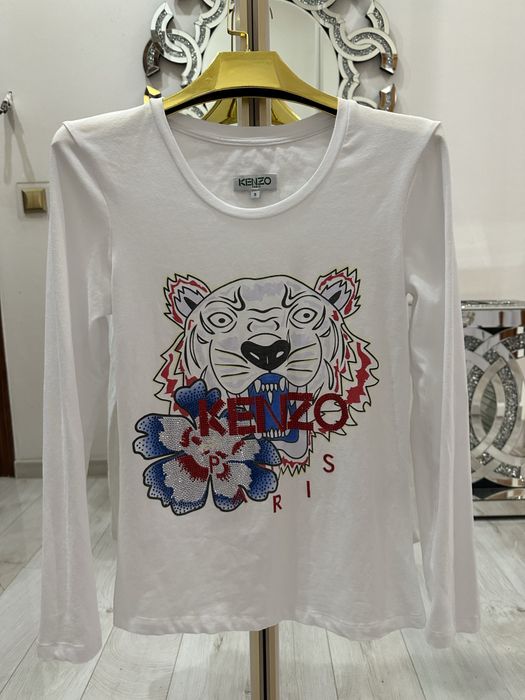 T-Shirt bluzka z długim rękawem cyrkonie Kenzo S