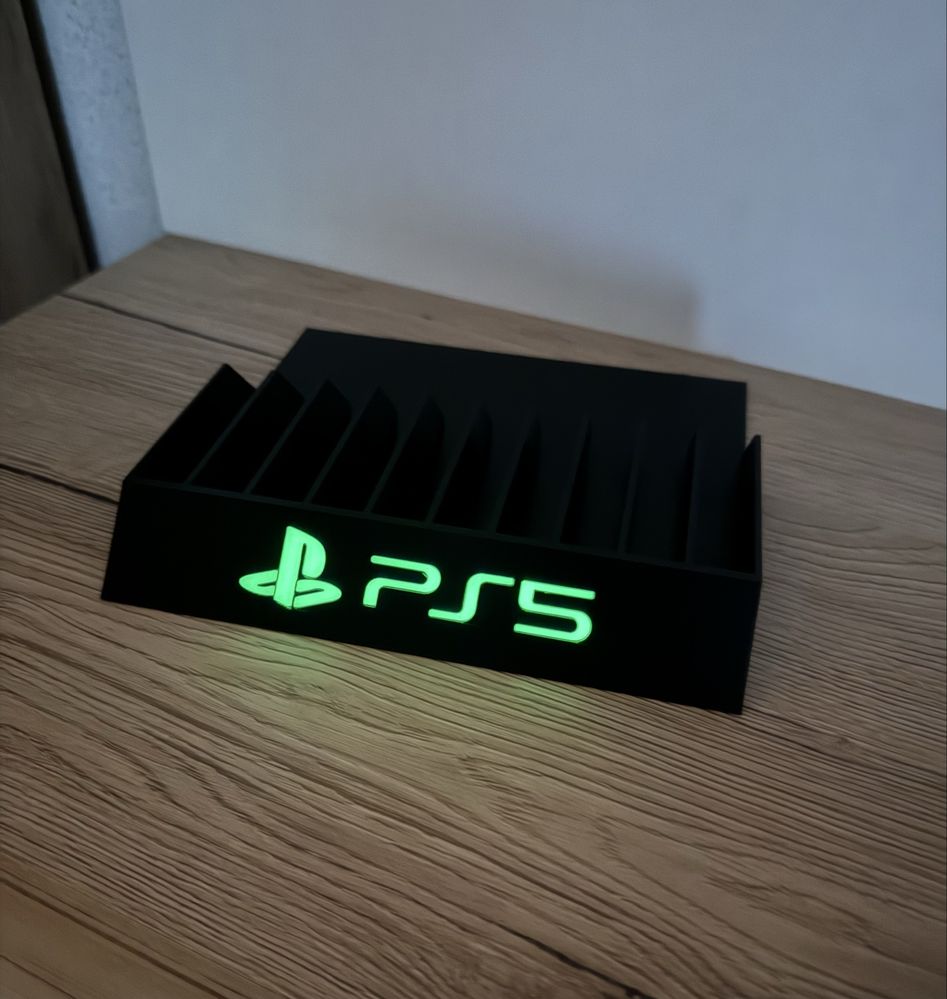 Stojak podstawka na gry Ps5 napis fluorescencyjny