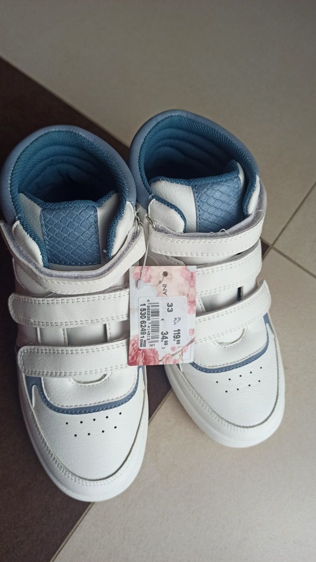 Sneakersy buty skórzane za kostkę r. 33 nowe z metką Deichmann
