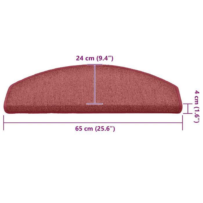 Vidaxl Maty Na Schody 30 Szt. Czerwone 65X24X4 Cm