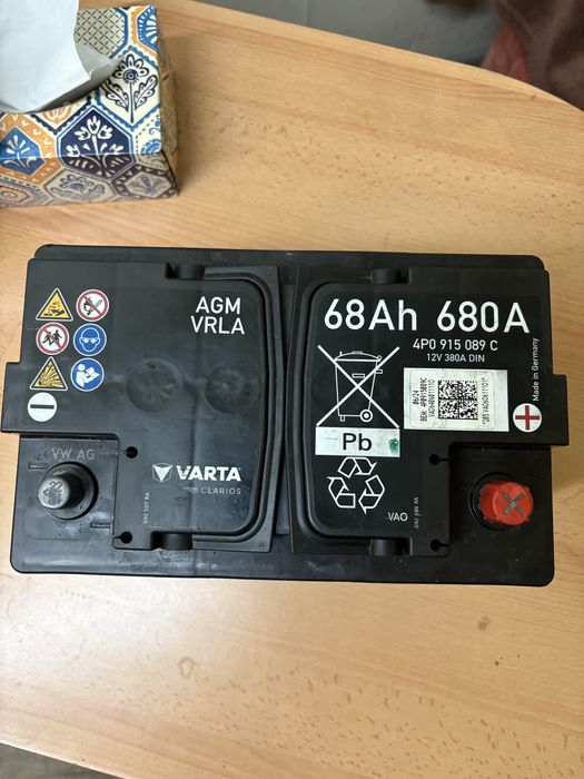 Akumulator AGM VRLA varta  68 ah 2024 r 680 A VW Audi