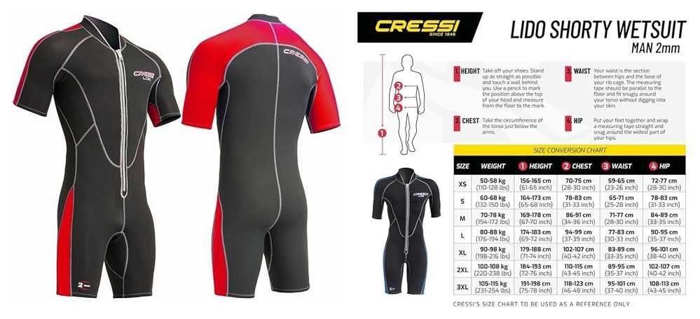 Cressi fato de mergulho curto em Neoprene (134)