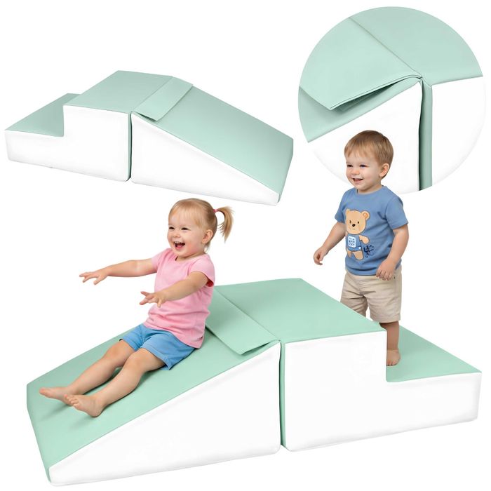 DUŻE KLOCKI PIANKOWE XXL Zestaw 2 Klocków PLAC ZABAW  Biały, Miętowy