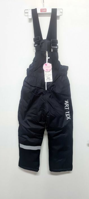 Spodnie narciarskie 12lat czarne na sanki, nieprzemakalne arttex