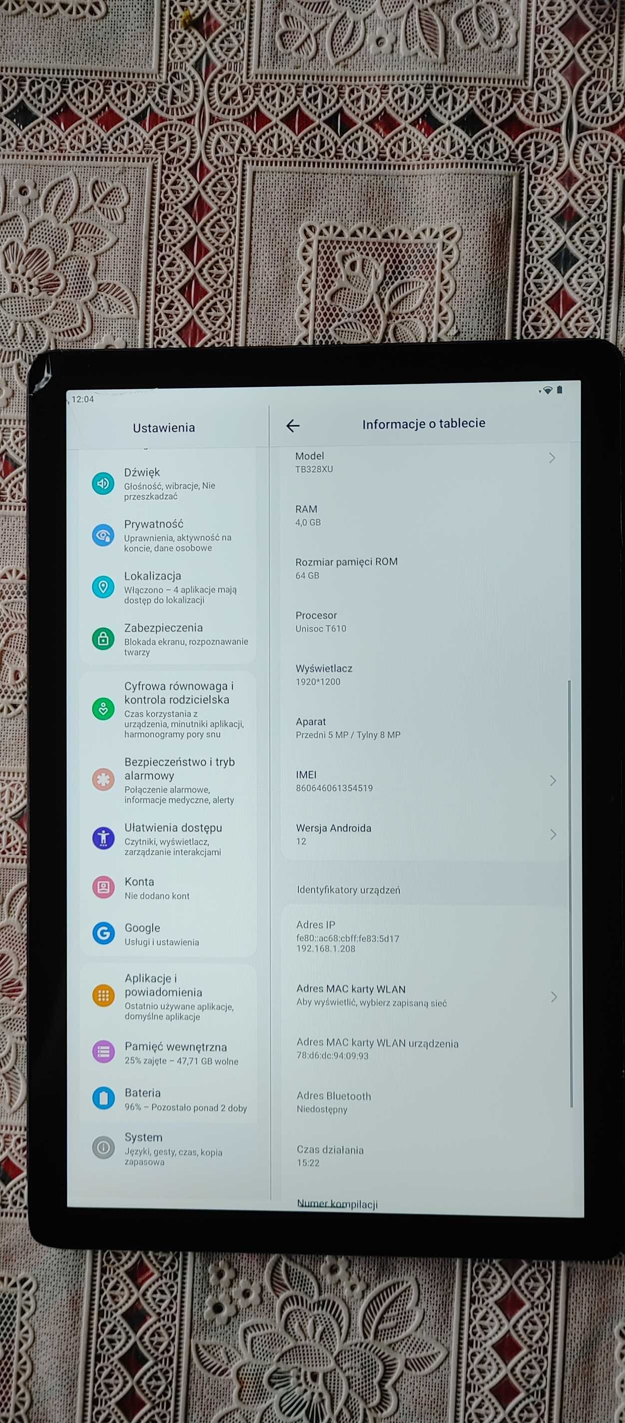 Tablet Lenovo Tab M10 (3rd Gen) TB328XU 10,1" 4/64GB LTE Grey