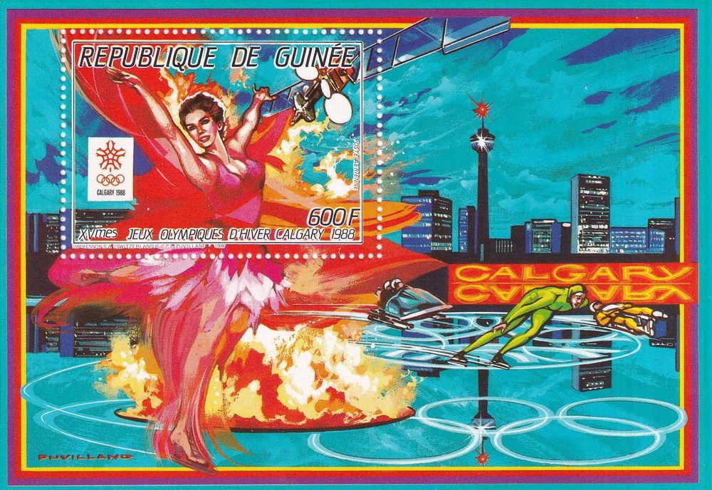 znaczki pocztowe - Gwinea 1987 bl.254 cena 5,90 zł kat.6€