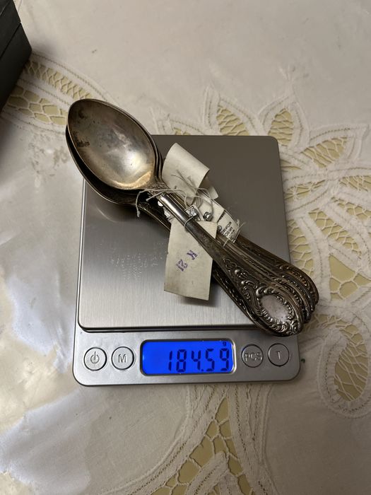 Новые серебряные чайные ложечки,срібні ложки, срібло ссср 875*185грамм