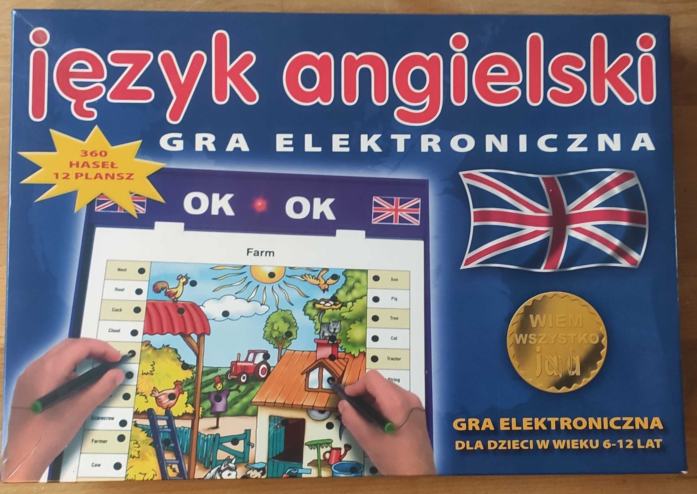 Język angielski - gra elektroniczna, 360 haseł, 12 plansz, bat. gratis