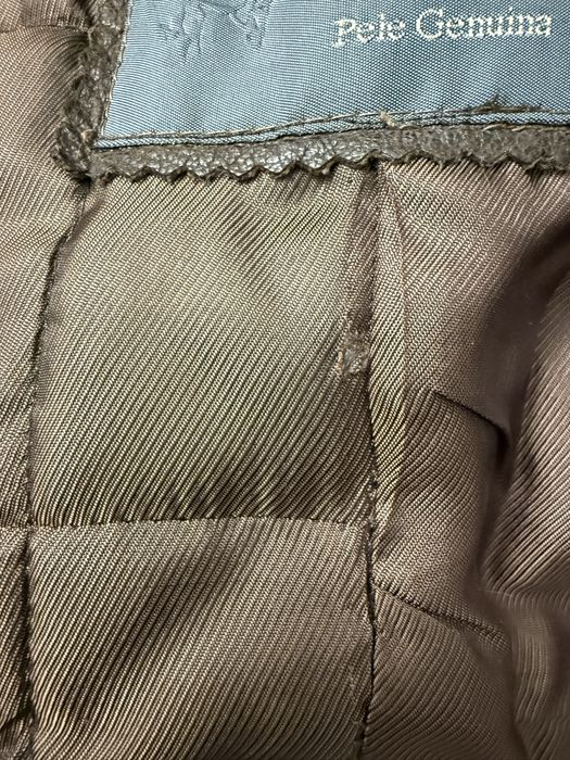 Шкіряна куртка з хутром кролика