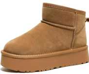 Botas plataforma com pêlo