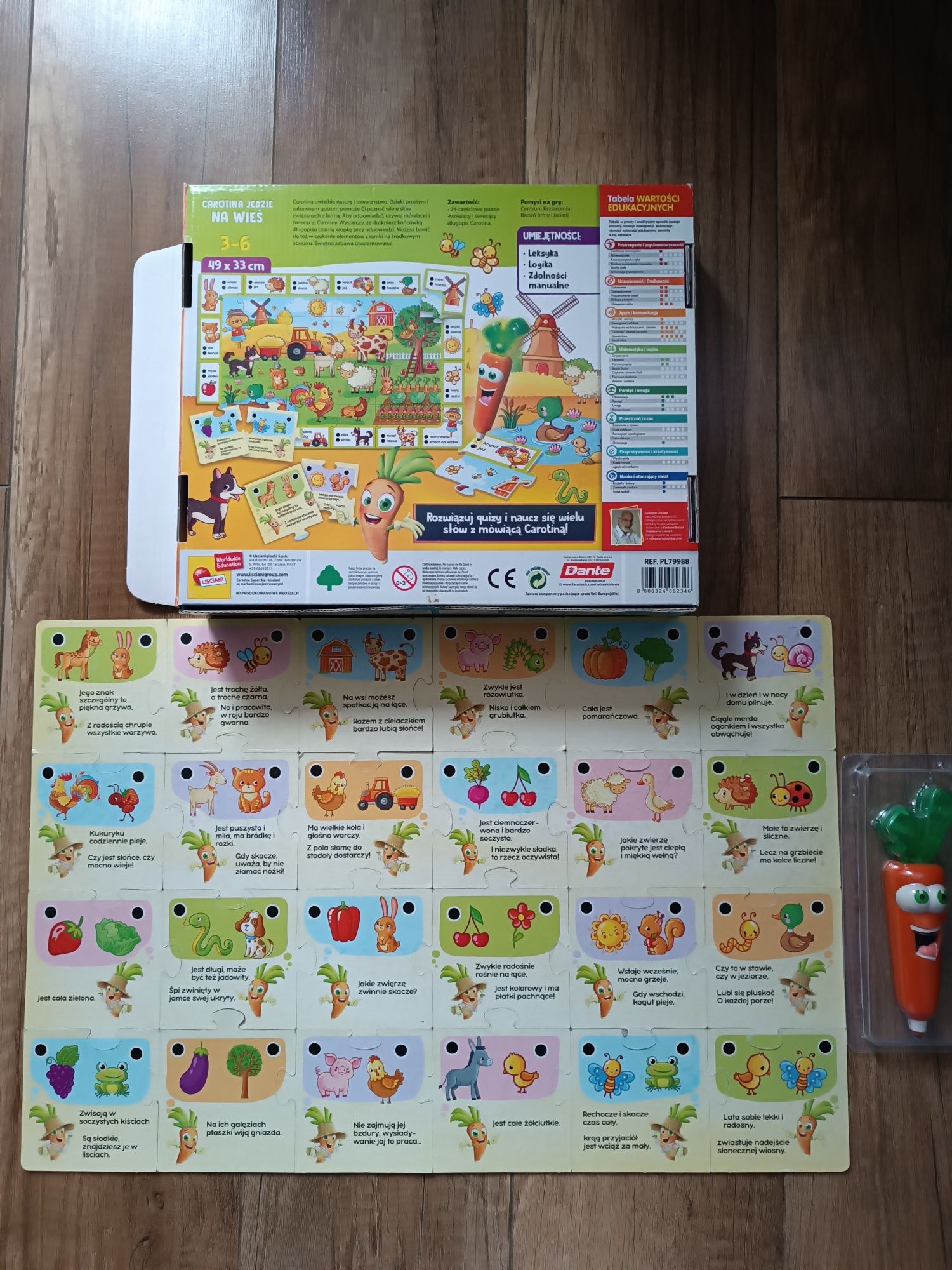 Gra edukacyjna Carotina jedzie na wieś: puzzle z długopisem