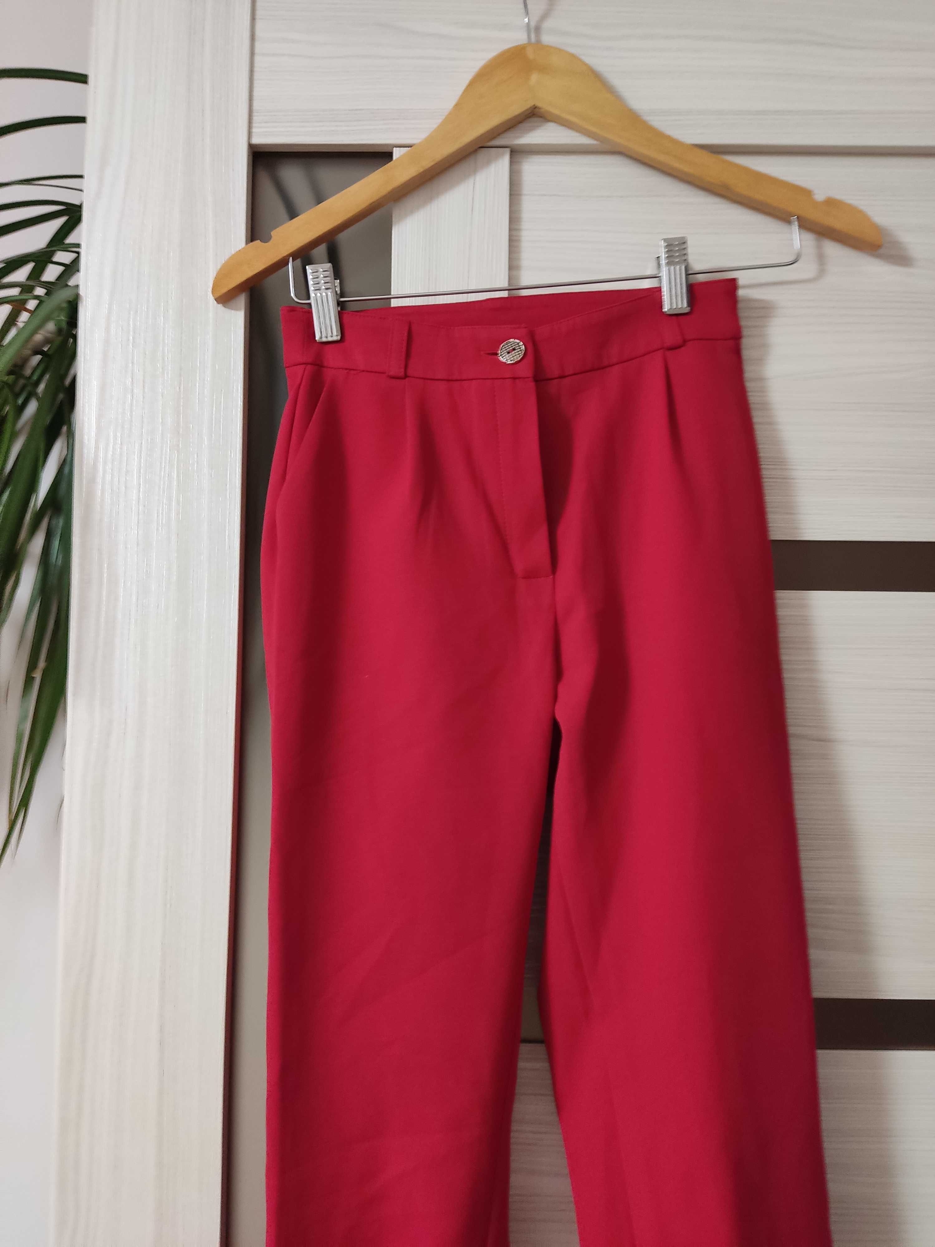 Червоні прямі штани, брюки жіночі, XS, висока посадка