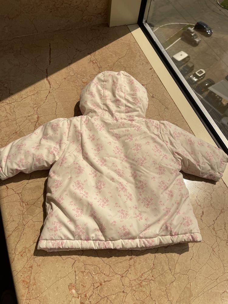 Next baby утеплена курточка для новонародженої дівчинки до 3х місяців