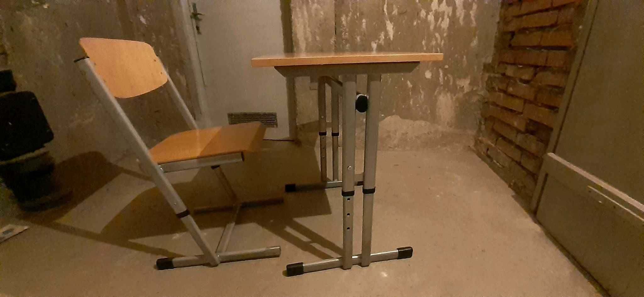 Ławka szkolna jednoosobowa - stolik dziecięcy z krzesłem regulowany