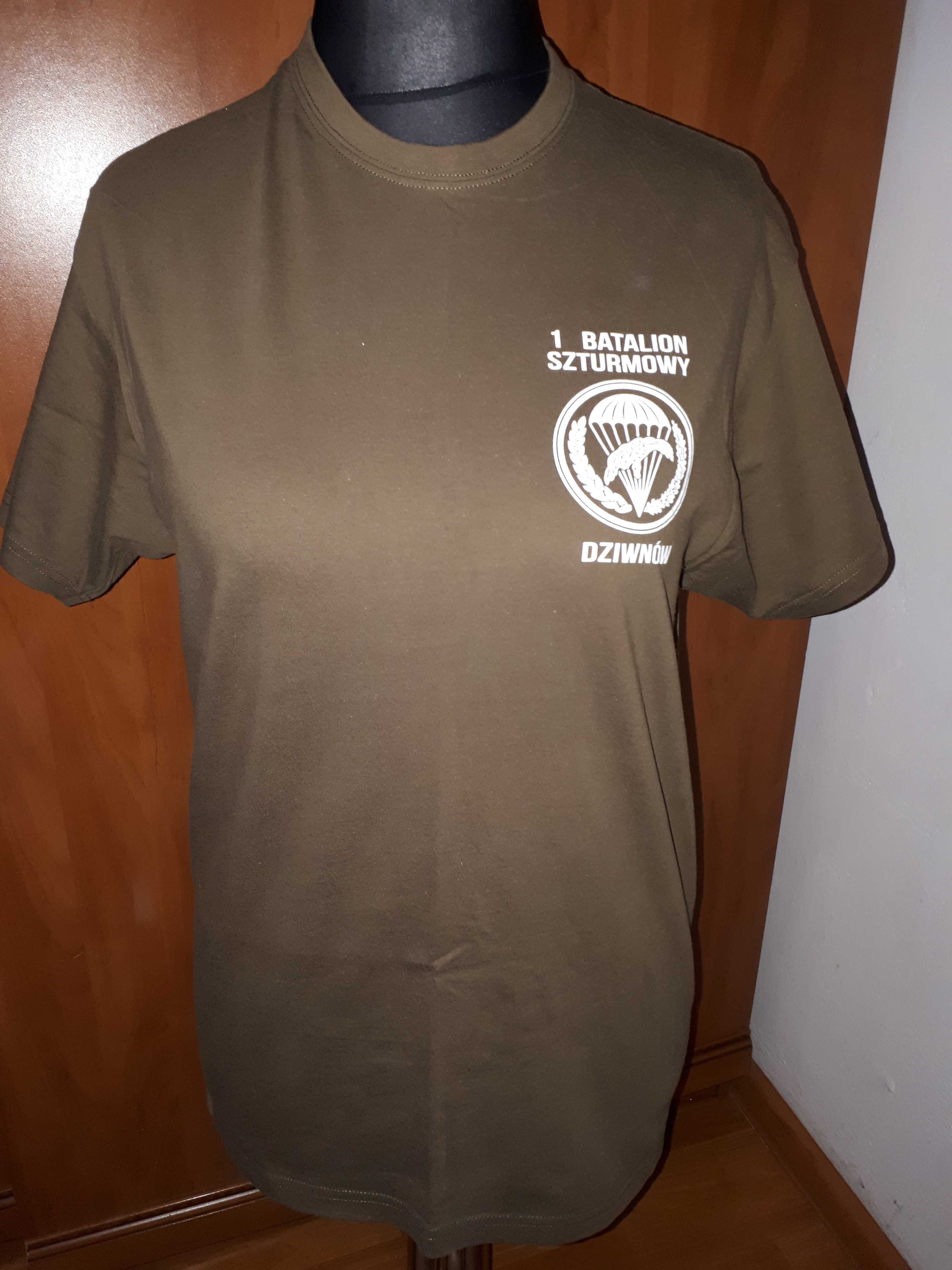 T-shirt khaki 1 Batalion Szturmowy Dziwnów Jestem Żoną Komandosa