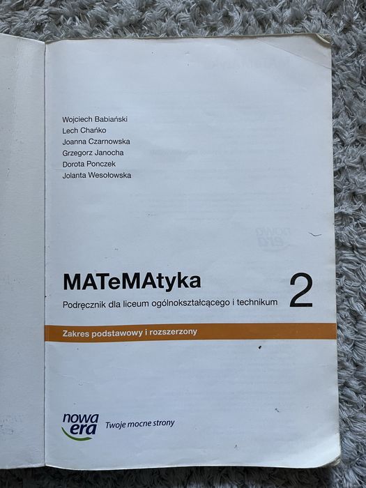 MATeMAtyka 2 zakres podstawiwy i rozszerzony