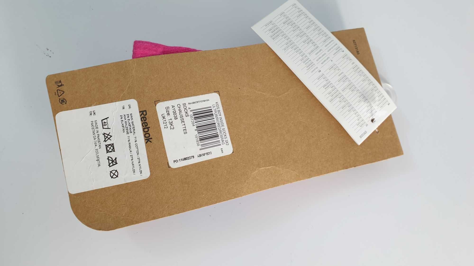 Reebok skarpetki bawełna rozmiar 31-34  3  pary
