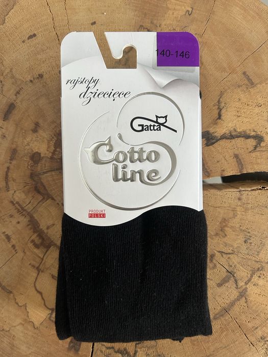 GATTA cottoline cieple czarne rajstopy 140-146cm