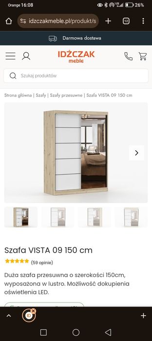 Szafa przesuwana z lustrem