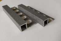 Квадратный алюминиевый профиль для плитки 10мм CUBO10 Св. серый 2,7 м